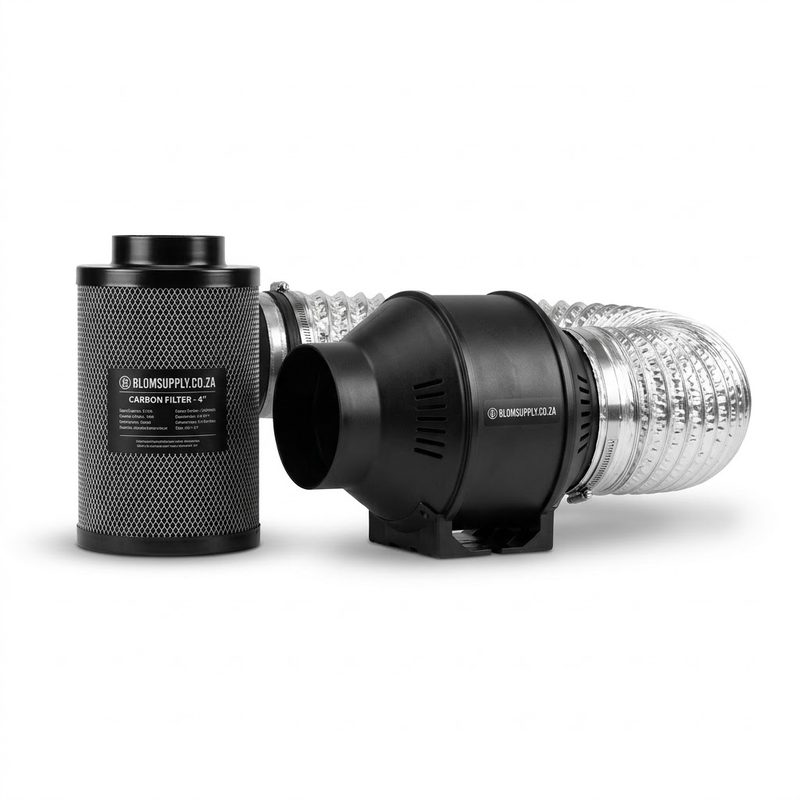 Inline fan and carbon filter kit for grow room ventilation South Africa thumbnail 1